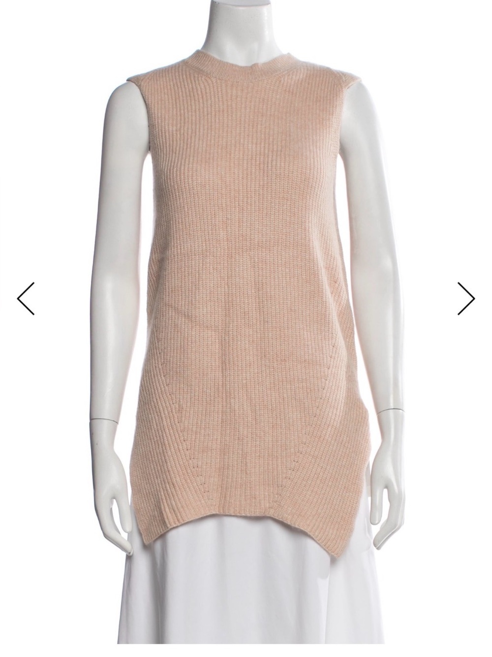 The Row Sleeveless Rib Knit Tunic in Blush Beige